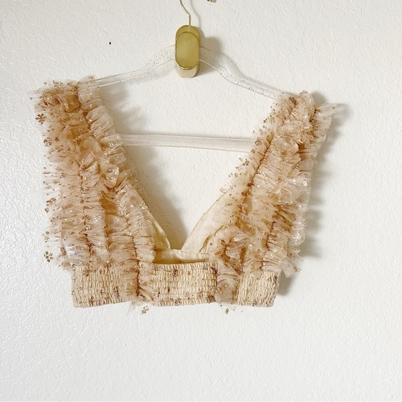 New Free People One Sosha Party crop Top in Gold - Picture 13 of 16